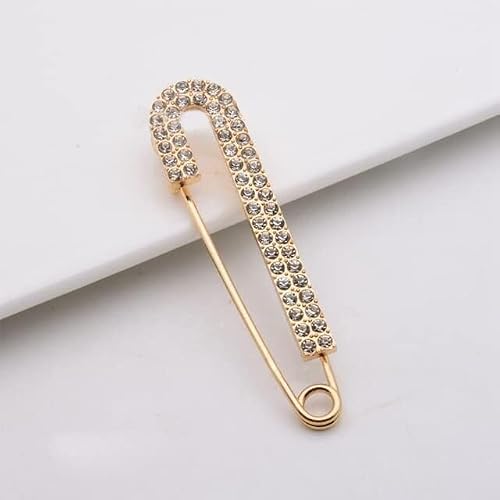 pins， 10Pcs 7.5cm Safety Lapel Pins Women Simulated-Pearl Pendant Crystal Rhinestone Brooch(108)