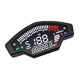 Fortschrittliche Technologie: Verwendet fortschrittliche elektrische Komponenten für stabile Leistung und hohe Präzision. Dieser digitale LCD-Tachometer kann Ihre Geschwindigkeit genau anzeigen und ist einfach zu installieren.