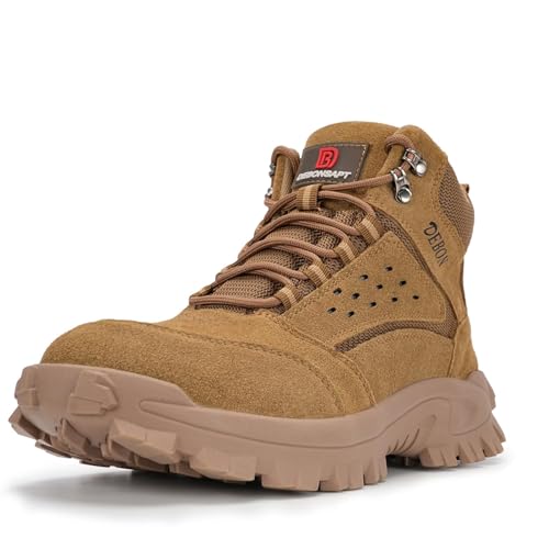 Image of Steel Toe Boots for Men Women Comfortable Lightweight Work Boots for Men Industrial Construction Boot Non Slip Work Shoes