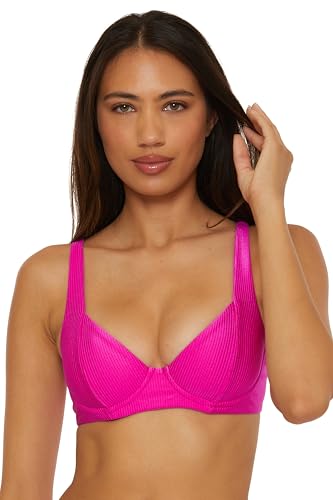 Image of BECCA Women's Monte Carlo Underwire Bikini Top, Adjustable, Swimwear Separates, Azalea, S