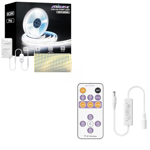 Tira LED COB MIWISE 6.1m 6000K Dimmable con Control Remoto miniatura 1