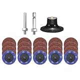 QUARKZMAN 23-teiliges Quick Change Discs Set 2 Roll Lock Schleifscheiben mit 1/4 Schaft Pad Halter 36 Körnung Oberflächenkonditionierungsscheibe für Polieren Rostentfernung