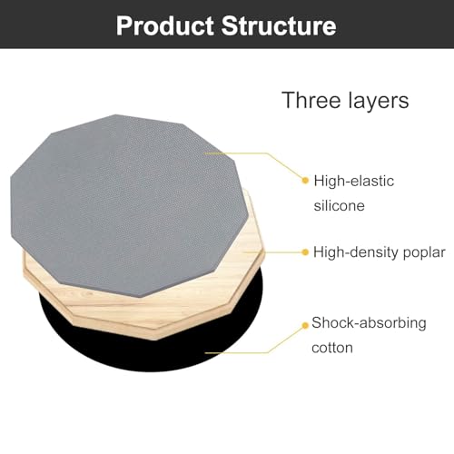 Drum Practice Pad, Schlagzeug Übungspad, Drum Pad Set, Leises Übungspad, Leises Übungs Drum Pad, Dumb Drum Practice Pad mit Massivholz Drumsticks, Regal und Übungspad Aufbewahrungstasche