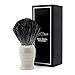 Edwin Jagger 1EJ339SYN Classic Black Synthetic Fibre Eco-Friendly Vegan Exfoliating Shaving Brush for Shaving Cream or Shaving Soap for Men and Women (Grey), Medium, Gray