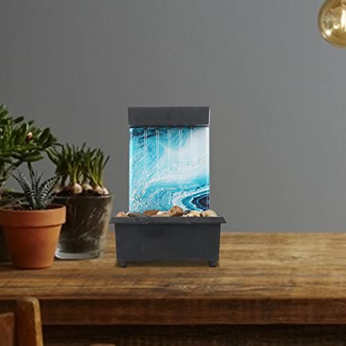 Mesa Água - Mesa Decorativa | mesa com pedras, cachoeira com luz LED para espaços internos, recurso