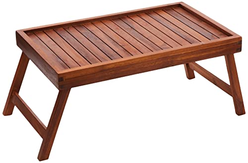Bare Decor Coco Bed Tray Table In Solid Wood, Teak #TOP21