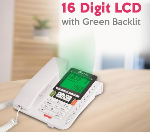 Image of Beetel M71WS Caller ID Landline,16 Digit LCD, 2 Way Speaker Phone, Music On Hold, in-use LED, 6 One Touch Memories, 30 Incoming /15 Outgoing Calls Memory, 16 Ring Melodies (White)