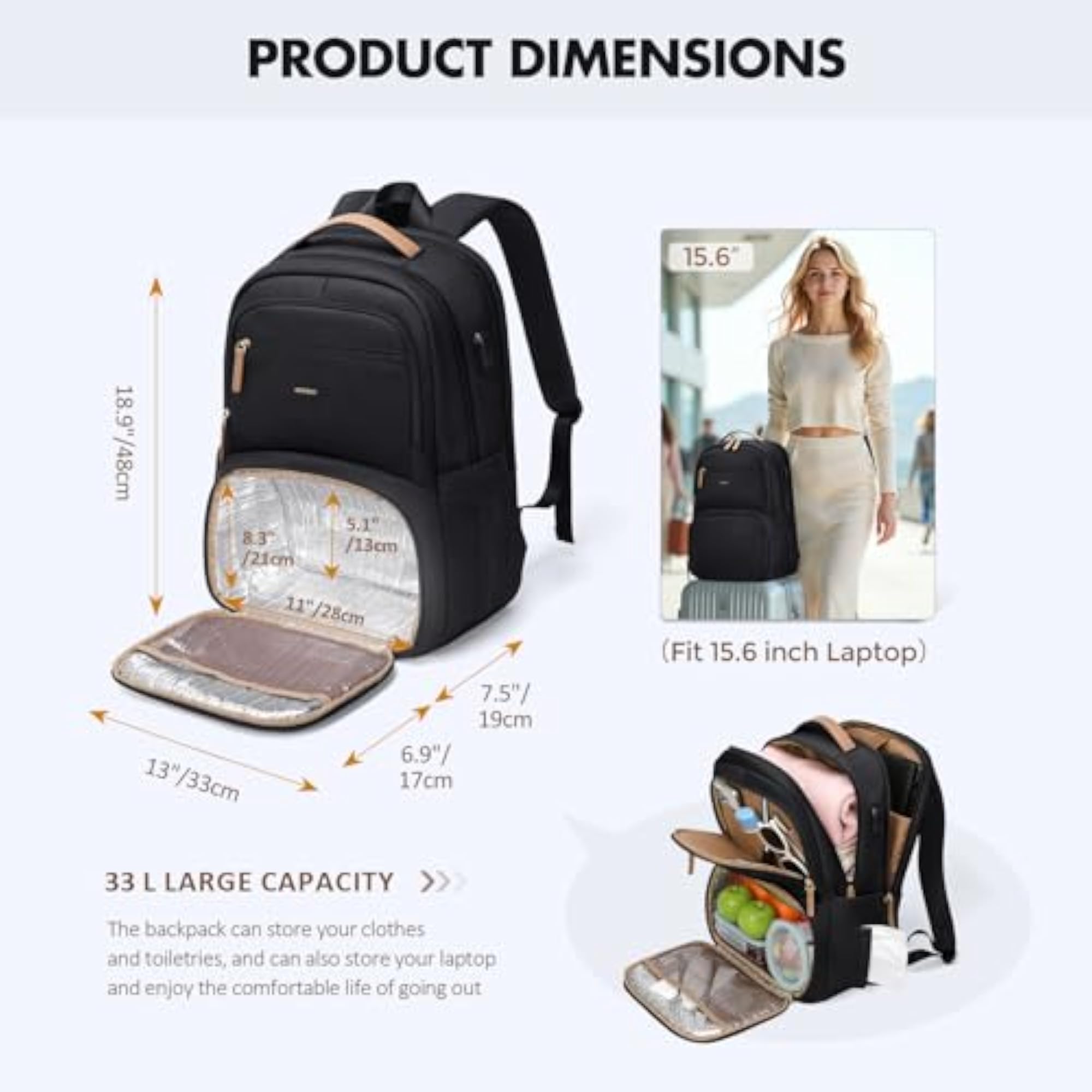 Lunch Backpack for Women and Men