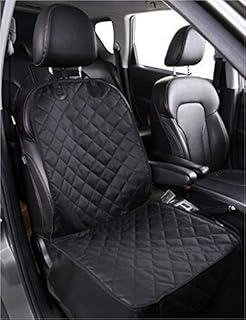 Alfheim Nonslip Rubber Backing Front Seat Cover with Anchor and an Adjustable Pet Dog Car Seat, Black, One Size
