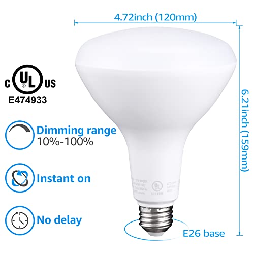 TORCHSTAR 4-Pack BR40 LED Light Bulbs Indoor Flood Light Bulbs 5000K by TORCHSTAR - Used condition - Image 3