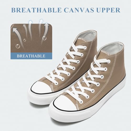 sharllen High Top Canvas Trainers, Brown 280 - Image 2