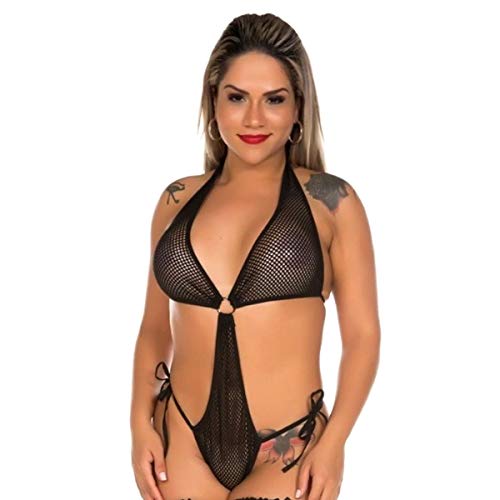 Mini Body Lacradora Fantasia Sensual Feminina Lingerie Preta Pimenta Sexy