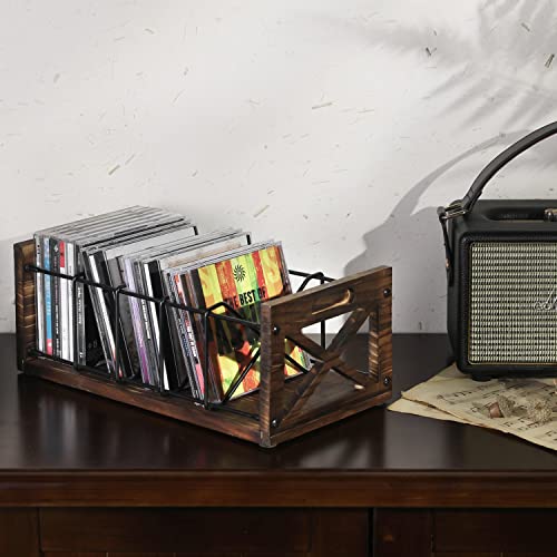 Farm In Cd Storage Holder, 5-Slot Farmhouse Industrial Cd & Dvd Storage Rack With Handles thumb #2