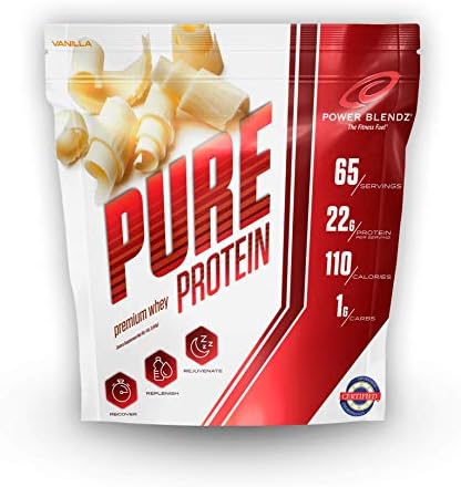 Smoothie Powder Pure Protein Vanilla, Pure Whey Protein Concentrate and Isolate Blend, Vanilla Flavor by Power Blendz