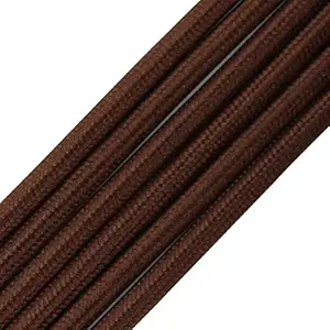 32.8ft Fabric Cloth Covered Round Wire,PRUNLLA Vintage 18/2 Industrial Electrical Lamp Cord, 18-Gauge Antique Style for Retro Lamp, DIY Projects (Brown)