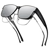 GEGURI Polarized Sunglasses Fit Over Glasses for Men Women, Oversized Square Sun Glasses UV400 Protection Shades