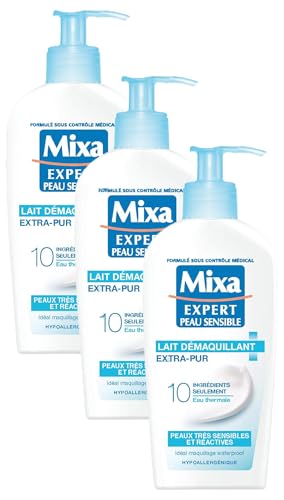 Mixa Expert Peau Sensible Lait Démaquillant Apaisant Extra-pur 200 ml (Lot de 3)