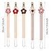 Baby's Breath 5 Pack Pacifier Clips with Adjustable Strap (14.5-18.3 in) - Handmade Boho Style Flower Design, Soft Textile Baby Holder Set for Girls, Neutral Colors for Any Outfit