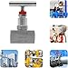 Yidubid 2 Port 6000PSI Straight Needle Valve, 316 Stainless Steel Industrial Hydraulic Flow Control Valve, 5 Sizes NPT Female Connection for Water Gas Oil Transmission Silver, 1/2in