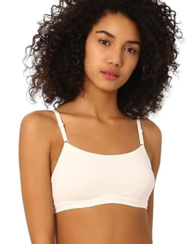 KIKWIT Girls Padded Training Bra, Crop Cami Training Bras for Girls. Sports Bra, Begginers Bra (13-14 Years, White)