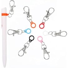 Colorful Pen Holder 6Pcs Silicone Pen Clips with Lobster Clasp Pen Holder for Lanyard Nurse Supplies Pen Converter, Retractable Pen Holders for Nurses, Badge Reel Accessories