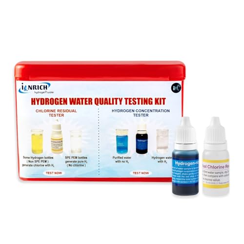 IONRICH HYDROGEN WATER Hydrogen Water Testing Kit, Methylene Blue Colliod Platanium Drops, Check Purity Without Chlorine Residual in Hydrogen Water Bottle Alkline Water Ionizers