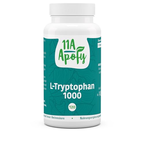 11A-Apofy | L-Tryptophan 1000 | Vorstufe des Neurotransmitters Serotonin | Ohne Titandioxid | 120 Tabletten