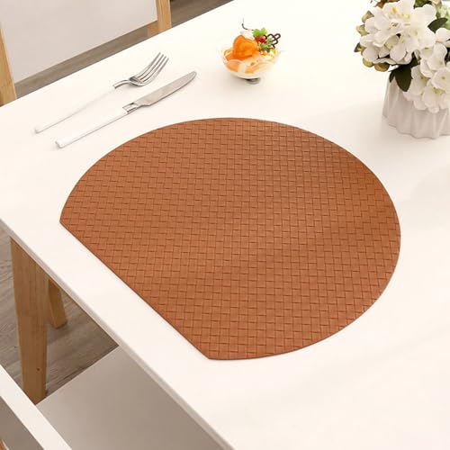 BCughia Table Placemats Sets of 6, Heat Resistant Placemats Leather