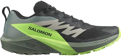 Salomon Men's Sense Ride 5 Hiking Shoe, Black/Laurel Wreath/Green Gecko, 13 | Image 7
