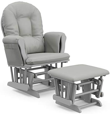Storkcraft Premium Hoop Glider & Ottoman, Pebble Gray/Light Gray