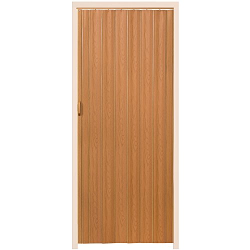 Miniatura 2 de Tectake Puerta Plegable Pvc, Manija Doble, Altura Recortable, Cierre Magnético, Repelente Al Agua, Puertas Correderas De Interior, Resistente Al Agua, Puerta Corredera Plegable - Nogal