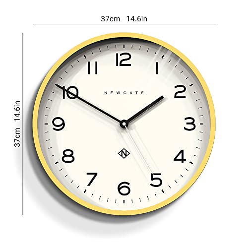 Newgate® Number Three Echo Wall Clock - Analog Wall Clock - Modern Clock - Kitchen Wall Clocks - Round Wall Clock - Easy To Read - British Design - 14 Inch Clock (Cheeky Yellow) #TOP4