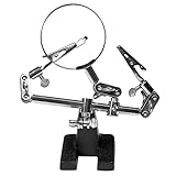 Retoo Löthilfe dritte Hand mit 2,5X Lupe und 2 helfende Hände, Lötstation mit Lupenlampe und 2 Flexible Metallarme für Handwerk Liebhaber, Schweißer, Schmuckhersteller, Lötkolben Station, Löt Zubehör