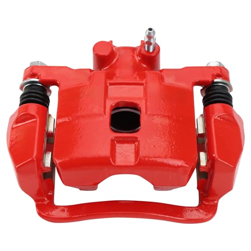 Image of TRQ Rear Right Brake Caliper w /Bracket Performance Red Passenger Side | For 2005-2006 Saab 9-2X 2004-2008 Subaru Forester 2004-2007 Impreza