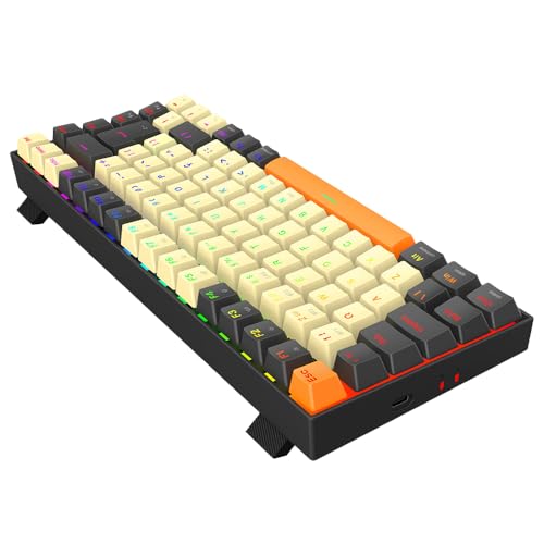 Teclado Mecânico Gamer Redragon Phantom Pro RGB Cinza com Creme 75% Switch Brown K629CGO-PRO-M (PT-B