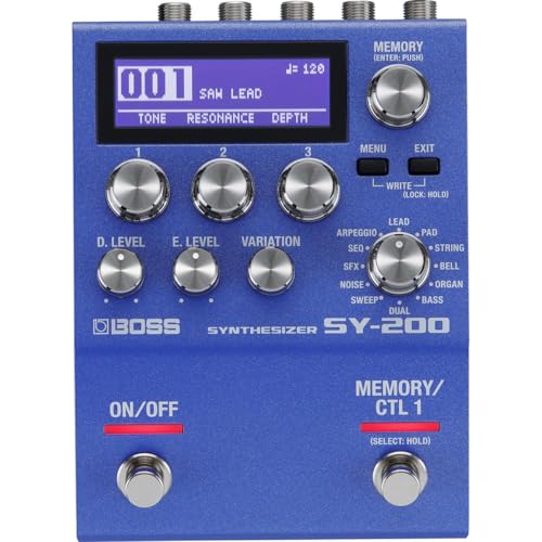 BOSS SY-200 Guitar Synthesizer Pedal – Advanced BOSS Polyphonic Guitar Synth Technology in a Streamlined 200 Series Pedal for any Guitar or Bass – Full MIDI I/O – 128 Memories – 171 Synth Sounds by BOSS - Image 4
