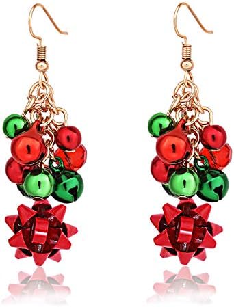 XOCARTIGEChristmas Earring Set Jingle Bell Drop Dangle Earrings Holiday Party Gift for Women