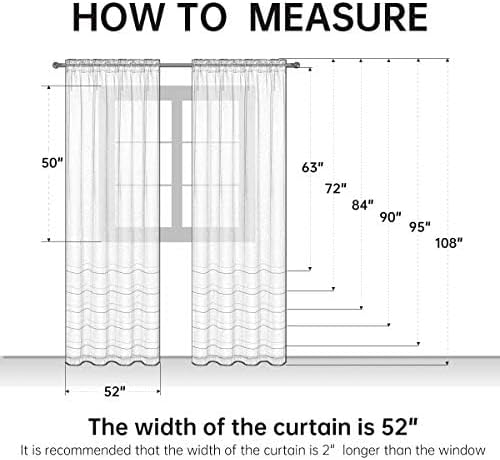 Miniatura 7 de SpaceDresser Paneles de cortina básica de gasa transparente con bolsillo para barra, color blanco, 1 par de 2 paneles de 70 pulgadas de ancho y 72