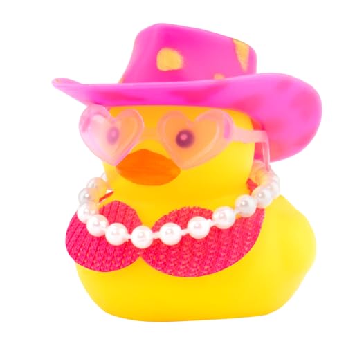 Summer Beachy Bikini Rubber Ducks, Vacation Tropical Cute Ducky, Pink Gold
