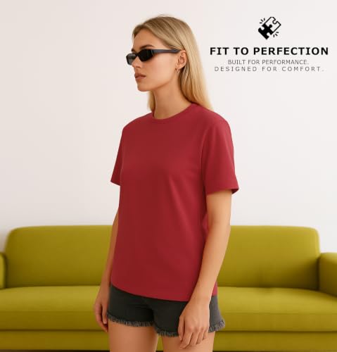 Image of SLEEPY NUTS Women's Plain Round Neck Regular Fit Half Sleeve Cotton T Shirt