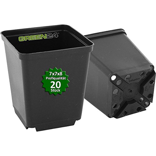 GREEN24 20 Stück Pflanztöpfe Pro Vierecktopf