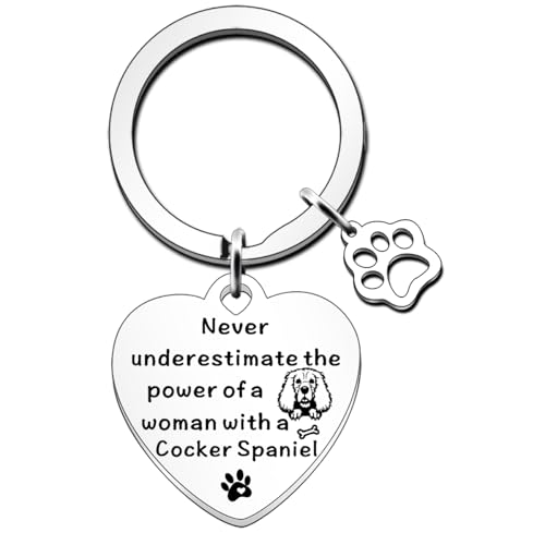 JETTOP Cocker Spaniel Gifts for Women Cocker Spaniel Dog Pet Lover Gift Cocker Spaniel Dog Mum Gifts Keyring Gifts for Birthday Christmas Mothers Day Cocker Spaniel Mum