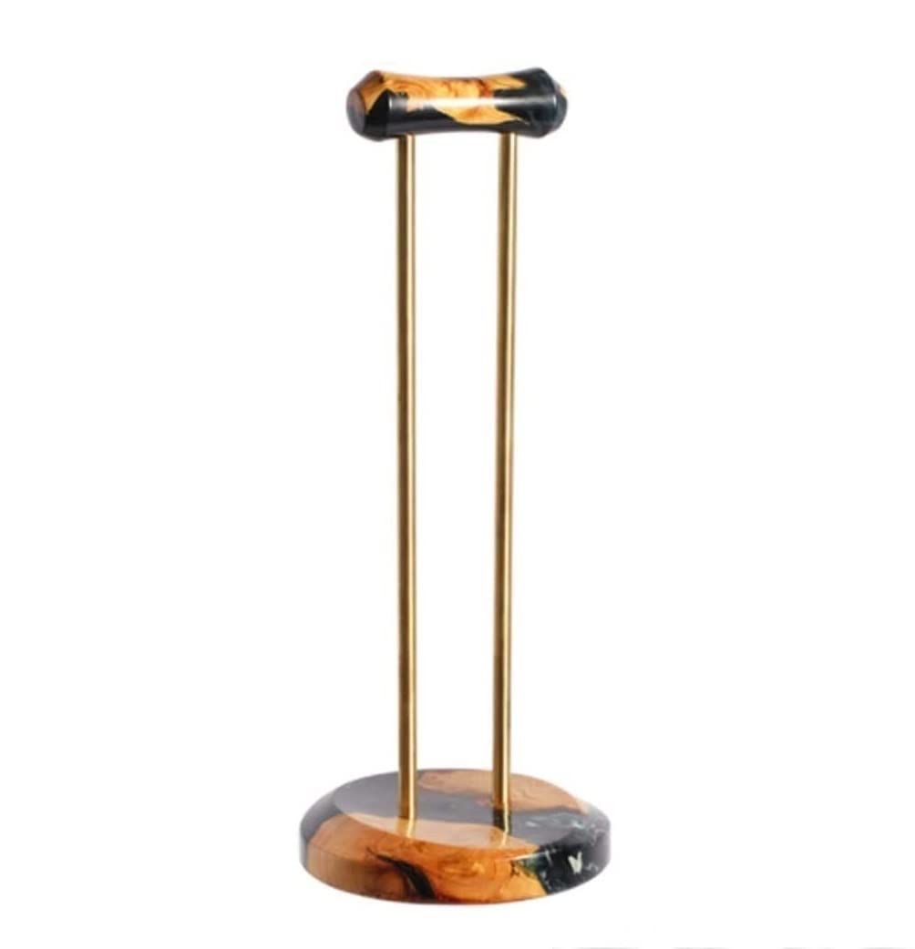 Kopfhörer Ständer Schreibtisch Zubehör Kopfhörerständer Aus Holz, Desktop-Headset-Halter Mit Messing-Stützstange, Kopfhörerhalter, Gaming-Zubehör Gaming Headsets(A)