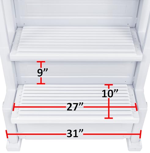 image for Aqua Select Everest in Pool Steps | White | for Above Ground Swimming 