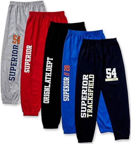 T2F Boy's Cotton Regular Fit Printed Track Pant (Pack of 5)