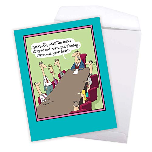 Nobleworks Jumbo Hysterical Retirement Paper Card 8.5 X 11 Inch With Envelope (1 Pack) Big, Jumbo Co-Worker, Good Luck Musical Chairs Birthday J4578Rtg #TOP4