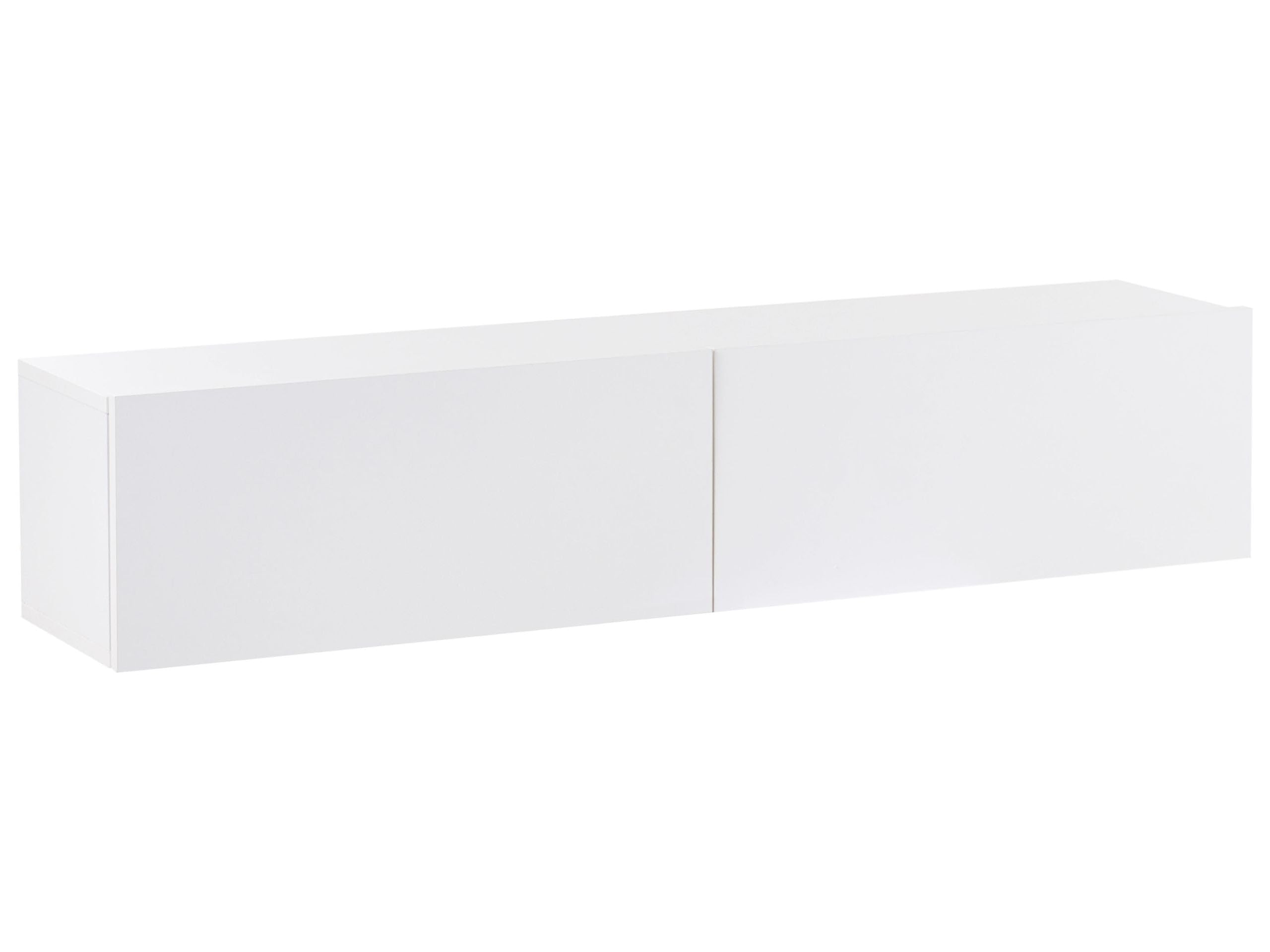 Meuble TV Mural Minimaliste Etagère de Rangement Multimédia 140 cm en Panneau Particules de Bois Blanc Gladstone