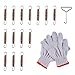AOMIKITSTU 14 Pieces, 7 inch Replacement Springs for Trampoline, with 1 Piece Installation Hook and 1 Pair of White Gloves