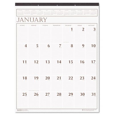 Casa de Doolittle HOD-380 clásico calendario de pared mensual – – 20 x 26 – Enero hasta diciembre – 2 meses por página 1 [S] – marrón oscuro Beige por casa de Doolittle