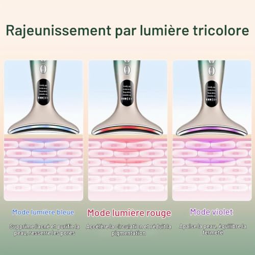 COODAY Appareil Anti Rides Visage,4 Modes Massage Visage,Électrique Beauté Appareils,Visage Appareil Anti Rides,Appareils Lifting Massage Visage,Masseur Visage,Double Menton Raffermissant et Liftant – vue 5